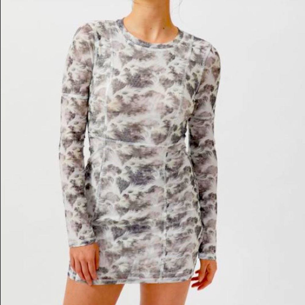 UO Ruth Printed Mesh Mini Dress - Picture 8 of 9
